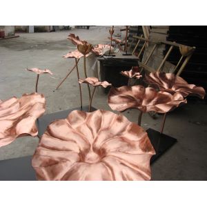 Custom Copper Lotus Sculpture Lotus Flower Metal Sculpture