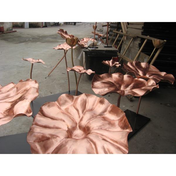 Custom Copper Lotus Sculpture Lotus Flower Metal Sculpture