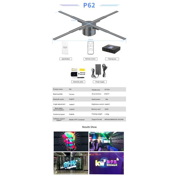 3D Hologram Fan 50Cm 65Cm 42Cm 100Cm Outdoor Advertising OEM Connectivity SD Card APP