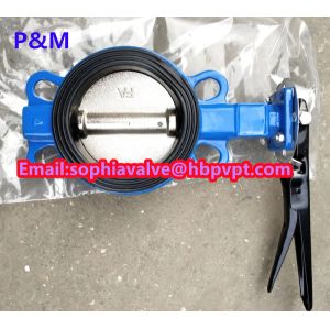 DIN cast iron wafer butterfly valve with pin