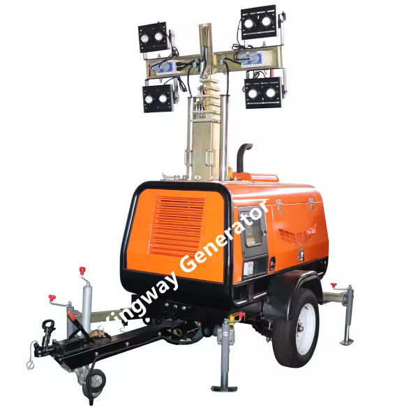 Hydraulic Light Tower With Metal Halide Kubota Engine For Construction Site