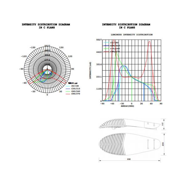 Aluminum Outdoor Lighting Led Street Light Fixtures for Park Cob 40W 5 Years Warranty