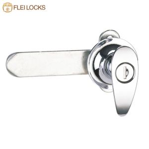China Tubular Metal Cabinet Door Handle Lock Bright Chrome Plated Metal Lock on sale