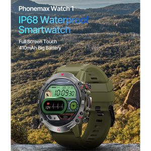 IP68 Waterproof Rugged Outdoor Smartwatch Mens Durable Smartwatch