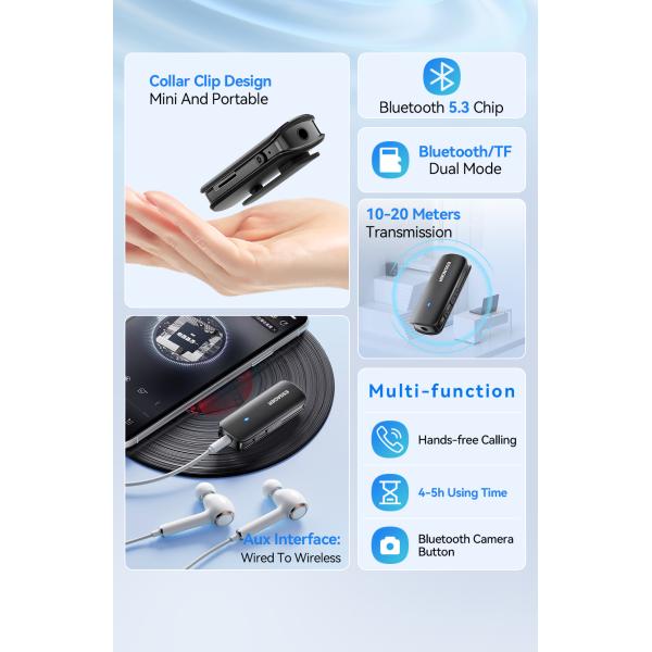 ESSAGER ES-BT09 Female Aux To Bluetooth Adapter 3.5mm 110mAh