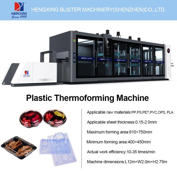 4 Station Positive and Negative Pressure Thermoforming Machine with Auto Mold Locking for Industrial Use