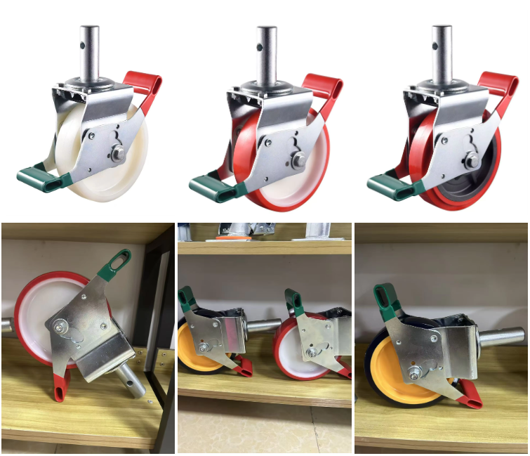 Modern Style Heavy Duty Durable PU Castor 6 Inch Scaffolding Caster Wheels in Building and Construction Projects