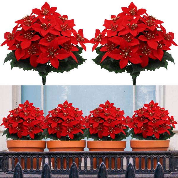 Cross border simulation of poinsettia Christmas decoration, wedding gifts, fake flower bouquets, DIY ornaments, simulated flowers