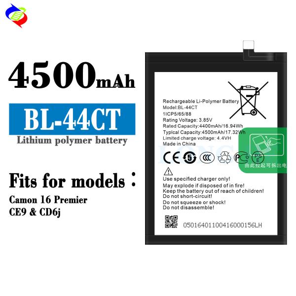 Rechargeable Silver BL-44CT Battery for Tecno Camon 16 Premier/CE9 Phone 4500mAh
