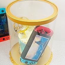 Tall Clear Cake Box Gold