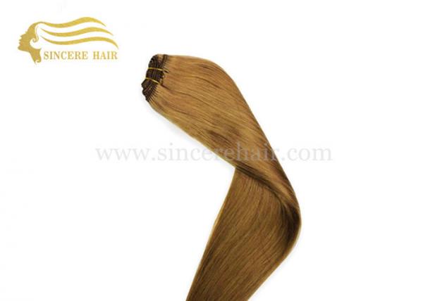 Quality 24 Inch Remy Human Hair Extensions, 60 CM Long Light Brown Remy Human Hair Weave Weft Extensions 100 Gram For Sale for sale