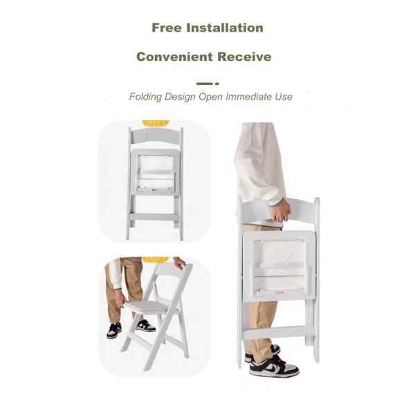 Outdoor Padded White Plastic Resin Folding Chairs For Event Picnic