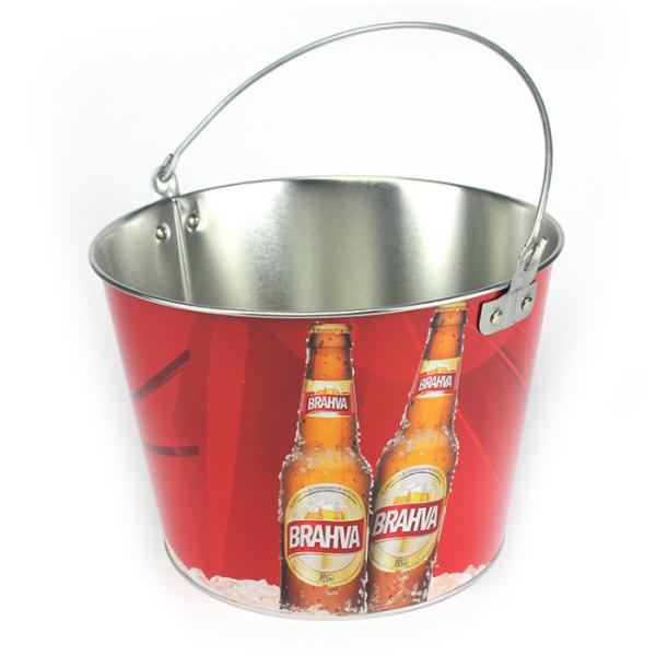 12L Metal Wine Bucket 4 Color Galvanized Ice Bucket With Handle