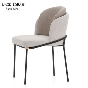 China Upholstered Metal Frame Dining Chairs Iron Legs Italian Design 530x590x830mm wholesale