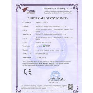 Shenzhen Eno Optoelectronics Technology Co., Ltd. Certifications