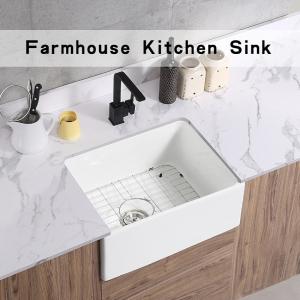 China 24 Inch Farmhouse Kitchen Sink Fireclay Undermount Farmhouse Sink wholesale