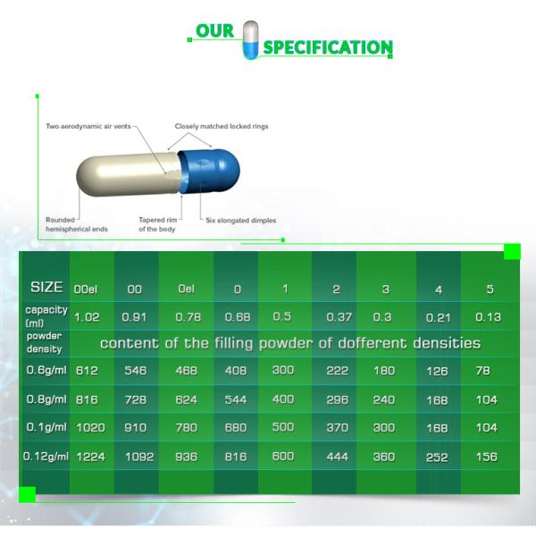 Medical Hard Empty Gel Bovine Bone Gelatin Capsule With Tapered Rim