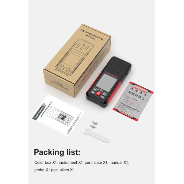 HT633 Wood Moisture Meter Pin Type Digital Moisture Detector Ambient Temperature Humidity with LCD Backlight Display
