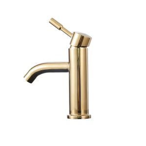 China Gold Single Handle Wash Basin Water Tap For Bathroom wholesale