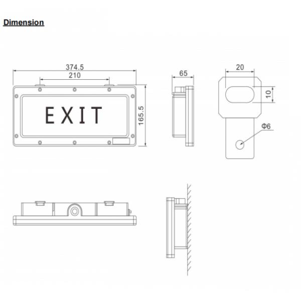 Flameproof Emergency Light with Customised Surface Pattern 3W 220VAC Exit Sign for Hazardous Areas and Zones 1 2 amp 21 22 0