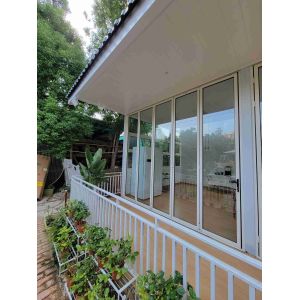 White / Black Double Glazed Bifold Doors Aluminum Soundproof