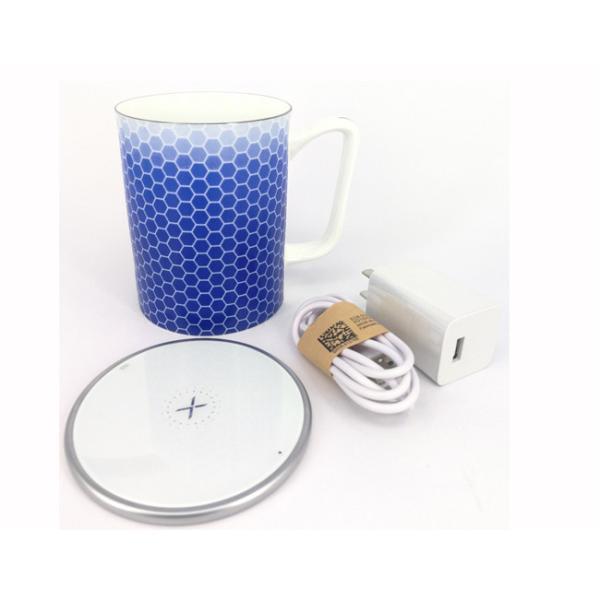 Ceramic Desktop Smart Cup , Led Self Heating Coffee Cup Customized Color