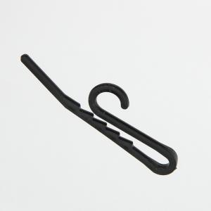 China Sticker Logo Simple Small Black Plastic Sock Hangers For Display on sale