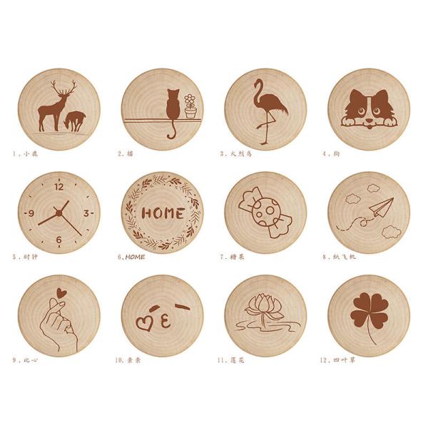 Simple Log Wooden Magnetic Refrigerator Stickers Khaki Lettering Logo