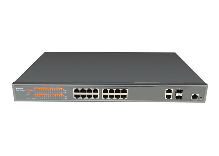 Gigabit Central Ethernet PoE Switch,managed,16x10/100/1000Base-TX + 2xGbE Combo