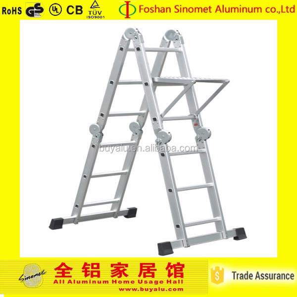 Multipurpose Aluminum Step Ladder Anodized Surface Industrial Aluminum Ladder