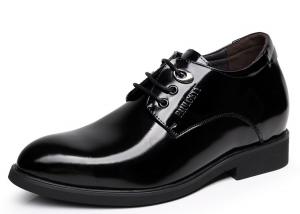 China Black Oxford Lace Up Elevator Men Shoes Solid Slip - On Branded Dress Shoes For Men wholesale