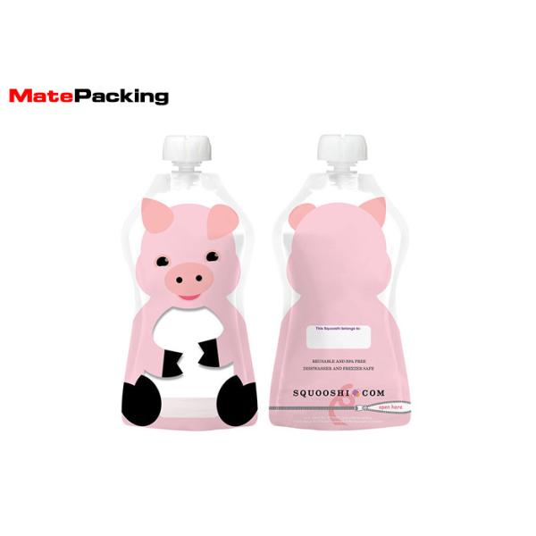 Colorful Printing Spout Pouch , Reusable Baby Food Squeeze Pouches Aluminum Foil