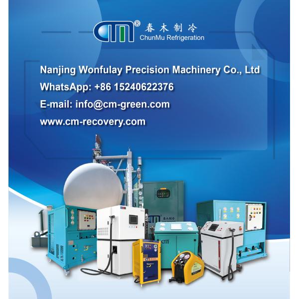 Industrial R123 Recovery Unit Water Cooled With Oil Free Reciprocating Compressor