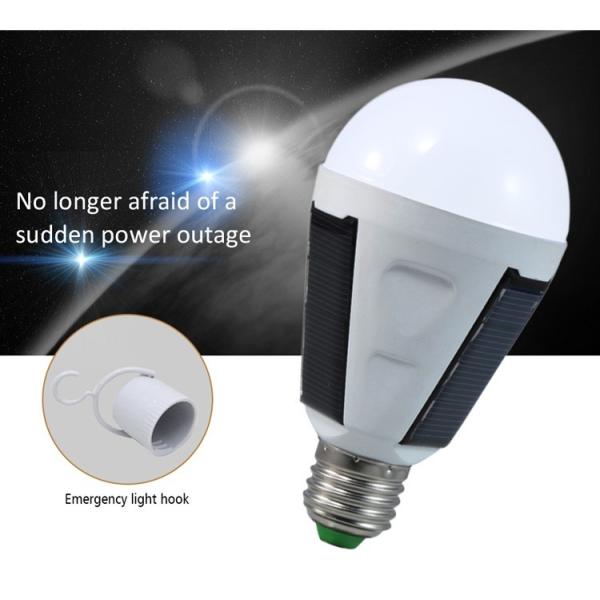 rechargeable led solar emergency light bulb E27 B22 lamp led smd5630 80RA high light efficiency 2 years warranty CE 12W