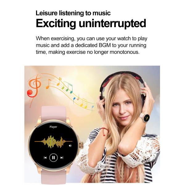 Health Monitor Women's Bluetooth Watch Amoled Calling Smartwatch For Android IOS