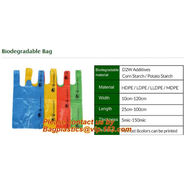 Cheap T-Shirt Compostable Bags Biodegradable Bag For Food, T-Shirt Garment Plastic Bags Compostable 100% Biodegradable