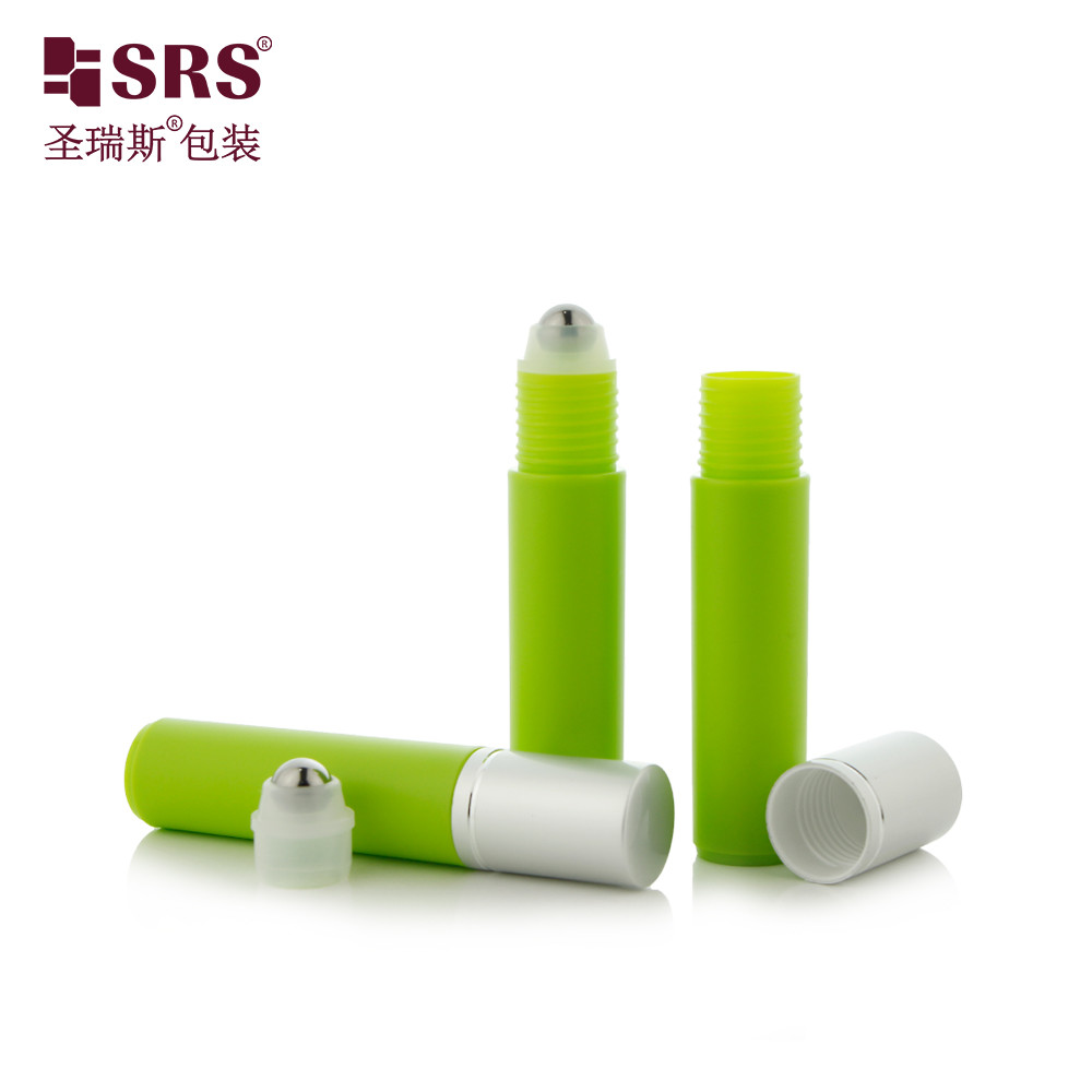 RPA-10ML Injection Matte Green Frosted Plastic PP PCR Roller Steel Ball Bottle