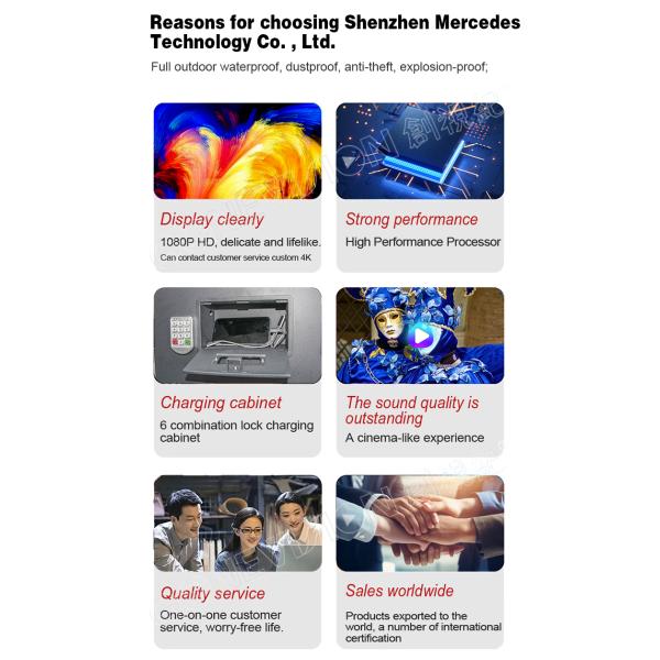 Touch Phone Charging Advertising Display With 6 Boxer With Lock For Phone Charging