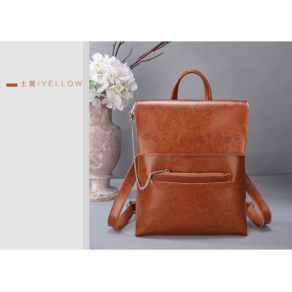 Fashion Oil Wax Leather Womens Backpack Bags , Ladies Multifunctional Shoulder
