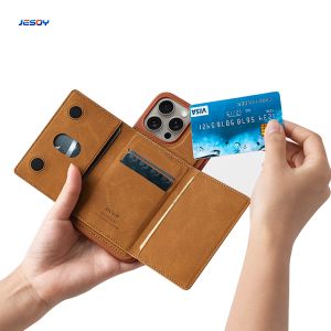 China Fashionable Leather Phone Case Brown Vegan Leather Phone Wallet OEM on sale