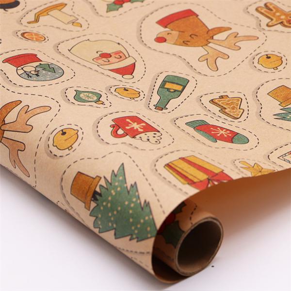 Recycling OEM ODM Printed Gift Wrapping Paper Christmas Decoration