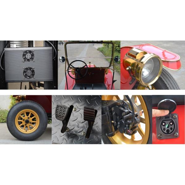 5 Seats Vintage Cart With Foldable Rain Shade / 48V ENPOWER Controller