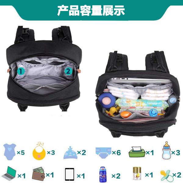 Embossing Anti Theft Large Capacity Diaper Bag Backpack 20-35 Litre