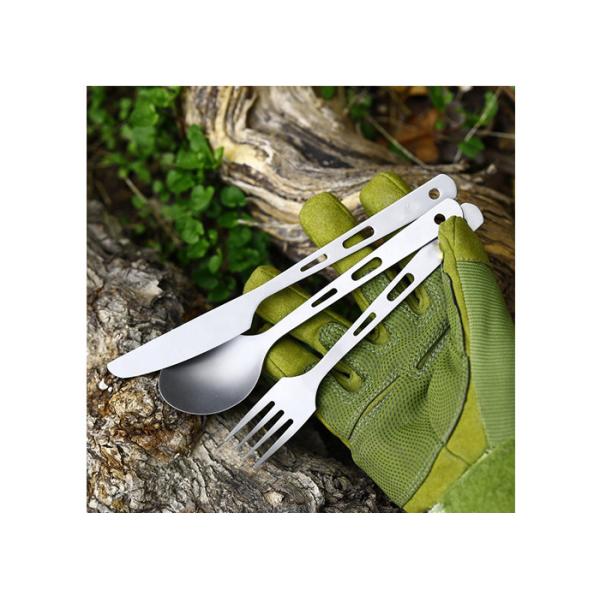 Metal Titanium Knife Fork Spoon Set Long Handle Cookware Camping Ultralight Spork