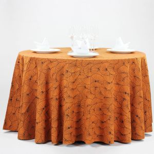 China Jacquard Banquet Linens Hotel Restaurant Round Tablecloth on sale