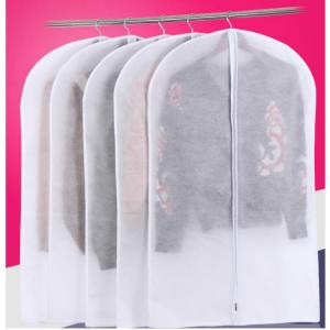 China White Reusable Eco Suit Protector Garment Bag , Portable Hanging Dress Bag wholesale