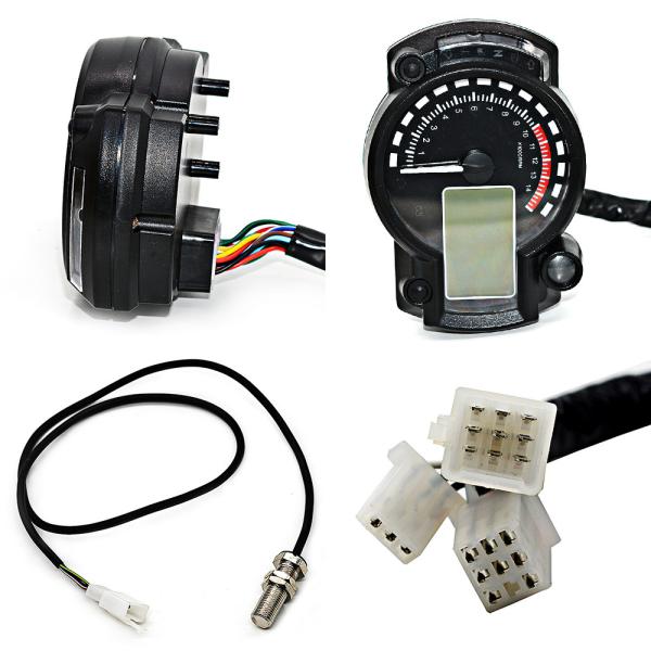Lcd Dashboard 15000R/MIN Motorcycle Meter Lcd Display Low Oil Alarm