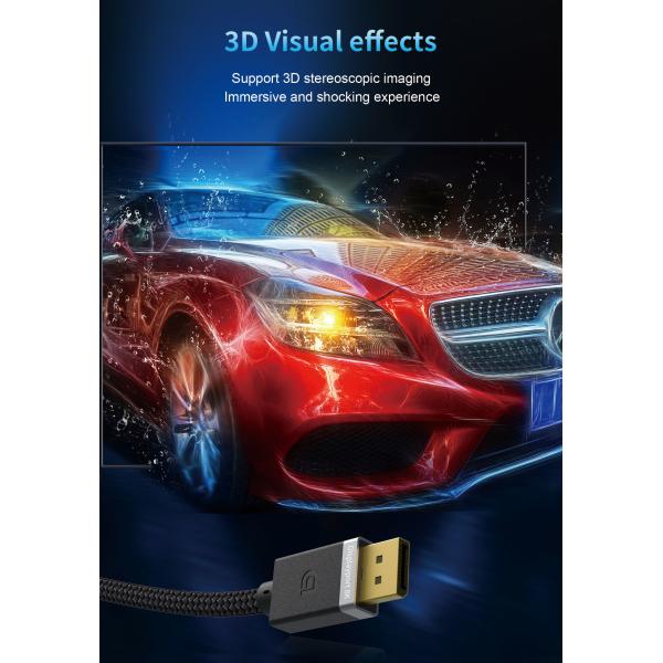 1.2 144Hz Gold Plated 8K Displayport Cable DP1.4 VESA Certified HBR3 DSC
