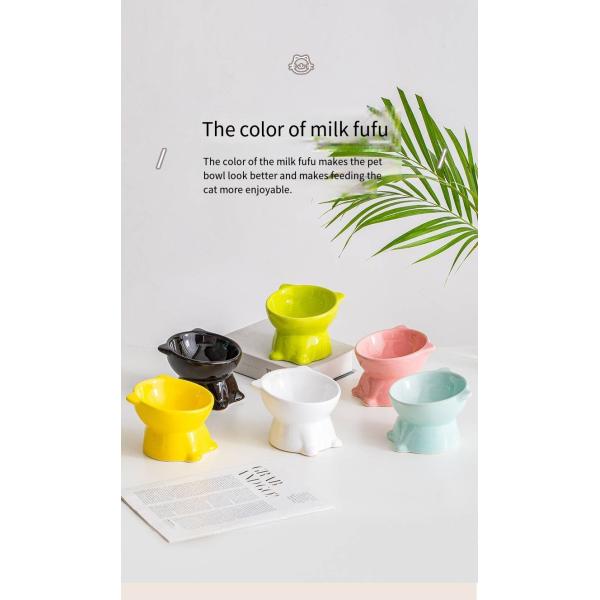 Pet Neck Guard Ceramic Elevated Cat Bowl Foot Diagonal Dog Bowl To Prevent Spilling Water And Food Bowl