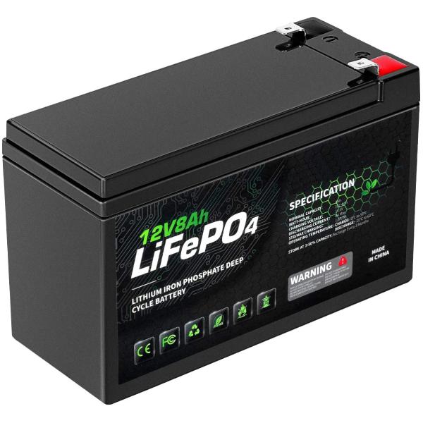 8Ah 12v Lithium Phosphate Battery Caravan Lifepo4 Lithium Ion Battery